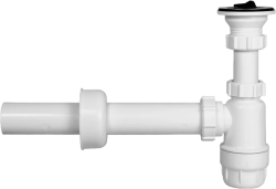 Сифон для раковины Styron, с водосливом 5/4, с трубой Ø40 мм, выпуск вертикальный, горизонтальная подводка, без перелива,  для раковины/умывальника