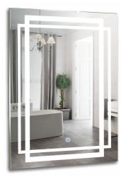Зеркало Silver Мirrors Гуверт, 60х80 см, с LED/ЛЕД-подсветкой, прямоугольное, выключатель сенсорный с функцией диммера, для ванны