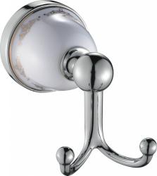 Крючок двойной Art&Max Felicia, настенный, форма округлая, латунь, для полотенец в ванную/туалет/душевую кабину, цвет хром