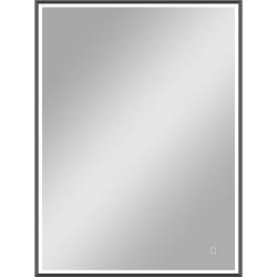 Зеркало Континент "Stage Led", 60х80 см, с LED/ЛЕД-подсветкой, цвет рамы серый, прямоугольное, выключатель сенсорный, для ванны, навесное/подвесное/настенное