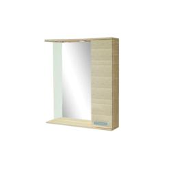Зеркальный шкаф Comforty Марио 75, 75х83,2х15,4 см, подвесной, цвет сосна лоредо, зеркало, с 1 распашной дверцей/полки, механизм плавного закрывания, прямоугольный