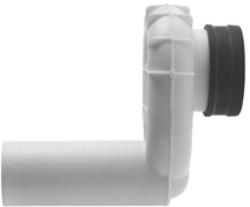 Сифон DURAVIT, для писсуара, с вытяжкой, Г-образный, гидрозатвор/мокрый затвор, горизонтальный (в стену), пластик, цвет серый, для писсуара, сливной/слив воды