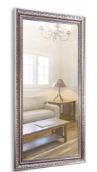 Зеркало Loranto Верона, 61х120 см, без подсветки, прямоугольное, цвет рамы: серебро, для ванны, навесное/подвесное/настенное