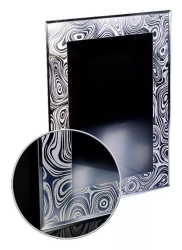 Зеркало Loranto Прага, 52х73,5 см, без подсветки, прямоугольное,  рисунок "Нефть", для ванны, навесное/подвесное/настенное