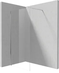 Душевая перегородка Deante Kerria Plus Walk-In, 100х200 см, прозрачное стекло/профиль хром, правая/левая, плоская (панель), из прозрачного стекла, (ограждение без поддона) стеклянная