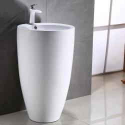 Раковина для ванной CeramaLux B133 49х82х49 напольная, круглая, керамическая/фарфоровая, цвет белый, с отверстием под смеситель,без слива-перелива