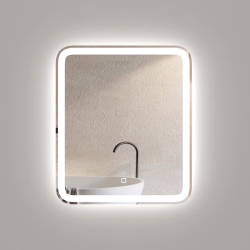 Зеркало Onika Магна 60, 60х70 см, с LED/ЛЕД-подсветкой, прямоугольное, выключатель сенсорный, для ванны, навесное/подвесное/настенное