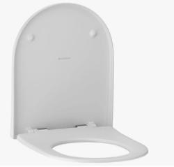 Крышка-сиденье Geberit Acanto для унитаза, с микролифтом, дюропласт, белый, размер 35,5х5х43,5 см, с функцией плавного опускания, петли: хромированная латунь