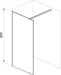 Душевая перегородка Ravak Walk-In Wall, 160х200 см, прозрачное стекло, правая/левая, универсальная, закаленное стекло 8 мм, профиль белый матовый