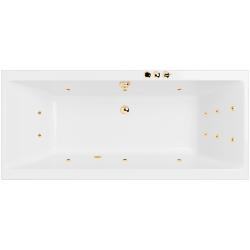 Ванна Excellent Pryzmat SMART, 170х75 см, акриловая, цвет- белый/золото, (с гидромассажем), с каркасом, прямоугольная, правосторонняя/левосторонняя, правая/левая, универсальная, приставная/встраиваемая
