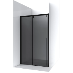 Душевая дверь Ambassador Intense, 160х200 см, тонированное стекло/профиль черный, в нишу, универсальная, закаленное стекло, распашная, профиль черный, прямоугольная