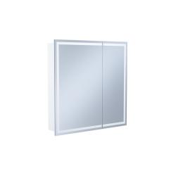 Шкаф зеркальный IDDIS Zodiac 800х800х160 мм двустворчатый, полки, белый, LED-лента