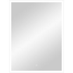 Зеркало Континент "Sting White Led", 80х60 см, с LED/ЛЕД-подсветкой, цвет рамы: белый, прямоугольное, выключатель сенсорный, для ванны, навесное/подвесное/настенное