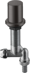 Вентиль Axor 1/2" запорный, угловой, кухонный, латунь, цвет: шлифованный черный хром, керамический, внутренний (скрытый монтаж), для рабочих поверхностей толщиной до 47 мм, для кухни