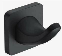 Крючок одинарный ROSE, (черный) настенный, металлический, форма квадратная, для полотенец в ванную/туалет/душевую кабину