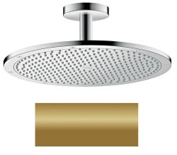 Верхний душ AXOR ShowerSolutions 350 1jet, с потолочным подсоединением, потолочный монтаж, круглый, с 1 режимом, размер 35 см, металлический, цвет: полированная бронза, для душа/ванной