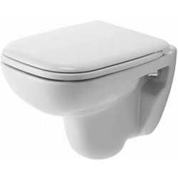 Унитаз Duravit D-Code  35x48x35,5 см, подвесной, цвет белый, санфарфор, прямоугольный, горизонтальный (прямой) выпуск, под скрытый бачок/инсталляцию, ободковый, без сиденья, для туалета/ванной комнаты