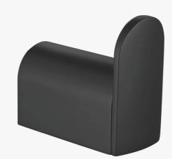 Крючок одинарный ROSE, (черный) настенный, металлический, форма округлая, для полотенец в ванную/туалет/душевую кабину
