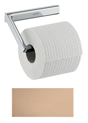 Держатель для туалетной бумаги Axor Universal, без крышки, настенный, металлический, форма прямоугольная, для рулона туалетной бумаги, в ванную/туалет, цвет шлифованное красное золото, к стене