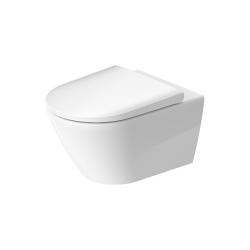 Унитаз Duravit D-Neo 37х54 см, подвесной, цвет белый, санфарфор, овальный, горизонтальный (в стену) выпуск, под скрытый бачок/инсталляцию, безободковый, с сиденьем, для туалета/ванной комнаты