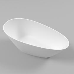 Ванна Whitecross Spinel C, 150х70 см, из искусственного камня, цвет- белый матовый, (без гидромассажа) овальная, отдельностоящая, правосторонняя/левосторонняя, правая/левая, универсальная
