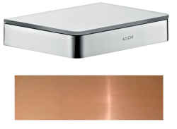 Полка Axor Universal, размер 15х11 см, настенная, цвет: полированная медь, латунная/стеклянная, прямоугольная, подвесная, для душа/ванной