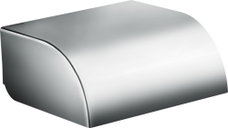 Держатель для туалетной бумаги Axor Universal Circular Accessories, с крышкой, настенный, металлический, форма округлая, для рулона туалетной бумаги, в ванную/туалет, цвет хром, к стене