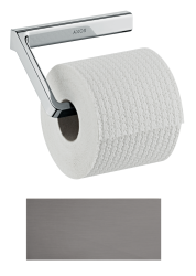 Держатель для туалетной бумаги Axor Universal, без крышки, настенный, металлический, форма прямоугольная, для рулона туалетной бумаги, в ванную/туалет, цвет шлифованный черный хром, к стене