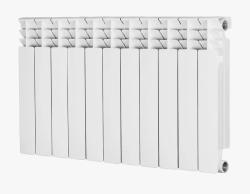 Радиатор RADENA 500/85, 11 секций, алюминиевый, панельный, боковое подключение, для отопления квартиры, дома, мощность 2145 Вт, настенный/напольный, цвет белый