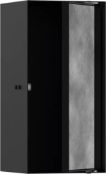 Полка Hansgrohe XtraStoris Rock 300/150/140, с дверью для облицовки плиткой, размер 30х15х14 см, встраиваемая в нишу, дверца распашная, форма прямоугольная, цвет матовый черный, нержавеющая сталь, встроенная/настенная, шкаф/короб, в стену