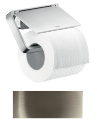 Держатель для туалетной бумаги Axor Universal Accessories, с крышкой, настенный, металлический, форма прямоугольная, для рулона туалетной бумаги, в ванную/туалет, цвет полированный никель, к стене