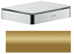 Полка Axor Universal, размер 15х11 см, настенная, цвет: полированная бронза, латунная/стеклянная, прямоугольная, подвесная, для душа/ванной