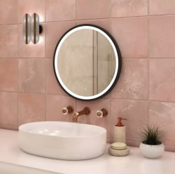 Зеркало Континент "Style White Led", 60х60 см, с LED/ЛЕД-подсветкой, цвет рамы: белый, круглое, выключатель сенсорный, для ванны, навесное/подвесное/настенное