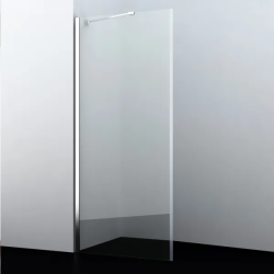 Боковая панель/душевая перегородка WasserKRAFT Dinkel, 90х200 см, прозрачное стекло/профиль хром, правая/левая, плоская (панель), из закаленного стекла, (ограждение без поддона)