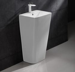 Раковина для ванной CeramaLux G-302 44х83,5х38 напольная, прямоугольная, керамическая/фарфоровая, цвет белый, с отверстием под смеситель, слив-перелив