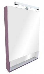 Шкаф зеркальный Roca Gap 60х85 см, фиолетовый, пленка, с подсветкой, одна створка, мягкое закрывание ZRU9302751