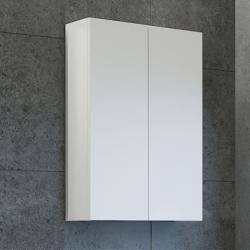 Шкаф Comforty Лозанна 60, 58х80х18 см, подвесной, (правый/левый/универсальный), 2 распашные дверцы, цвет: белый, в ванную комнату, правосторонний/левосторонний/универсальный