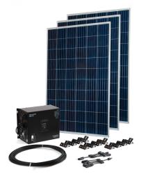 Комплект ИБП (инвертор) SOLAR-1500 + Солнечная панель 250Вт/3 кабеля 10 м/MC4 коннекторы TEPLOCOM БАСТИОН