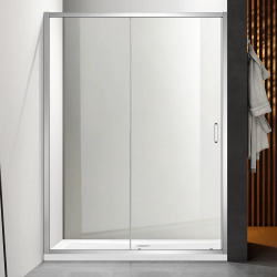 Душевая дверь Aquatek 2000х1200, двухэлементная, раздвижная, профиль хром, материал алюминий/стекло, стекло прозрачное, стеклянное