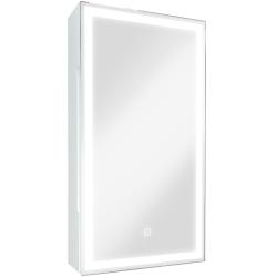 Зеркальный шкаф Континент "Allure Led", 35х65 см, подвесной, с LED/ЛЕД-подсветкой, выключатель: сенсорный, цвет белый, зеркало, 1 распашная дверца, прямоугольный, правый