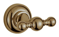 Крючок двойной Cezares APHRODITE, настенный, металл, форма округлая, для полотенец в ванную/туалет/душевую кабину, цвет: бронза