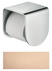 Держатель для туалетной бумаги Axor Urquiola, с крышкой, настенный, металлический, форма прямоугольная, для рулона туалетной бумаги, в ванную/туалет, цвет полированное красное золото, к стене