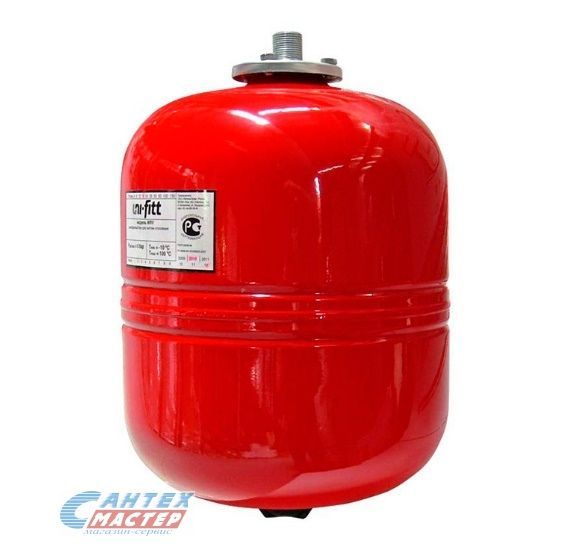 Бак расширительный 8 л (красный) Uni-Fitt WRV8 без ножек, на стену, вертикальный, мембранный, накопительный, настенный, для воды, антифриза, системы водяного отопления закрытого типа