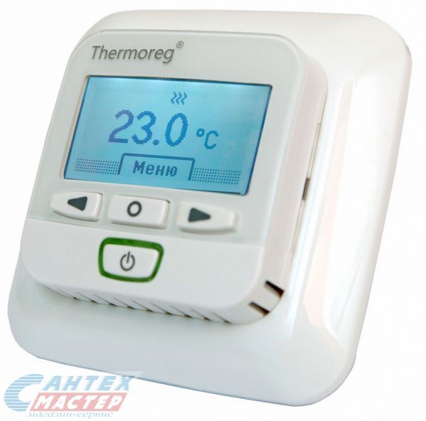 Терморегулятор Thermo Thermoreg TI-700 Black, для систем электрического теплого пола (черны) термостат электронный, сенсорный, программируемый, с жк дисплеем, температуры, с датчиком температуры
