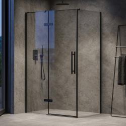 Душевая стенка Ravak Cool, 80х195, неподвижная, для комбинации с дверью, профиль черный, стекло прозрачное, прямоугольная