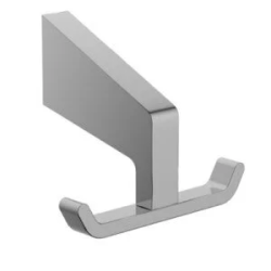Крючок двойной Art&Max Techno, настенный, форма прямоугольная, латунь, для полотенец в ванную/туалет/душевую кабину, цвет хром, на стену