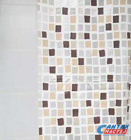 Шторка АкваЛиния для ванной комнаты ПВХ коричневый мозайка S-C014-2