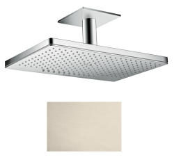 Верхний душ AXOR ShowerSolutions 460/300 2jet, с потолочным подсоединением, потолочный монтаж, прямоугольный, с 2 режимами, размер 46,6х30 см, металлический, цвет: шлифованный никель, для душа/ванной