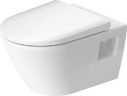 Унитаз Duravit D-Neo 37х54 см, подвесной, цвет белый, санфарфор, прямоугольный, горизонтальный (в стену) выпуск, под скрытый бачок/инсталляцию, безободковый, с сиденьем, с углублениями для крепления по бокам, для туалета/ванной комнаты