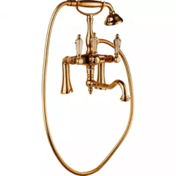 Смеситель для ванны/душа Cezares Diamond, на борт ванны, двухвентильный, поворотный, длина 270 мм, керамический, латунь, цвет бронза